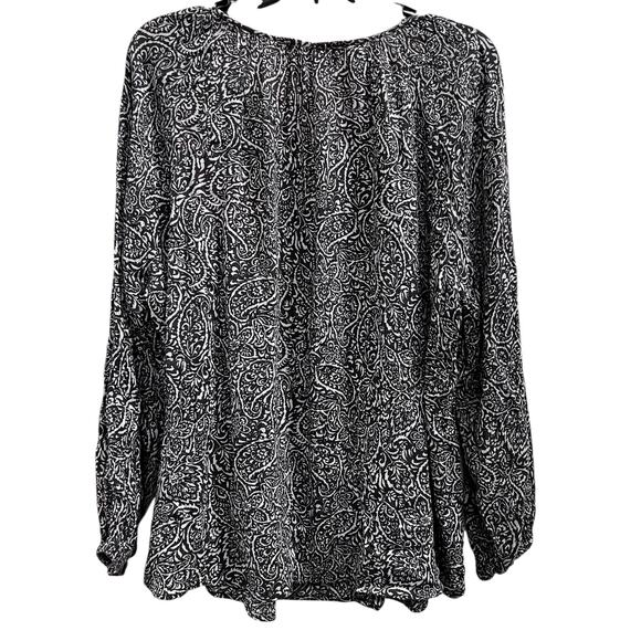 Savanna Jane Black paisley embroidered Cottagecore boho blouse plus sz 1X - Picture 3 of 9